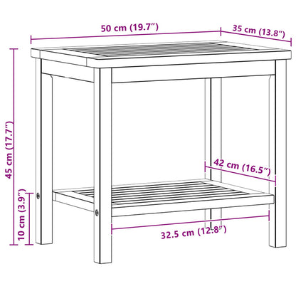 Side Table Oil Natural 50 x 35 x 45 cm Solid Acacia Wood