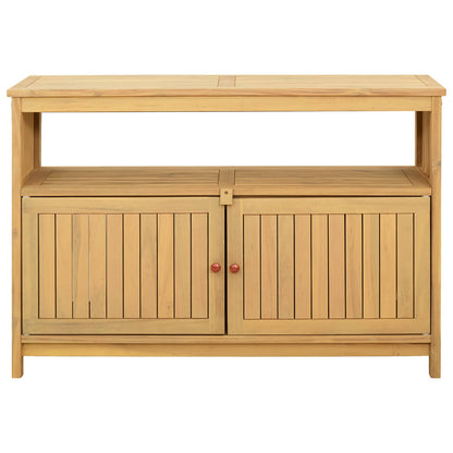 Garden Console Table with Storage Light Acacia 110 x 35 x 75 cm
