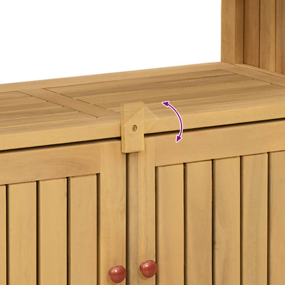 Garden Console Table with Storage Light Acacia 110 x 35 x 75 cm