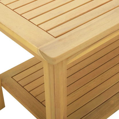 Side Table Oil Natural 110 x 55 x 45 cm Solid Acacia Wood