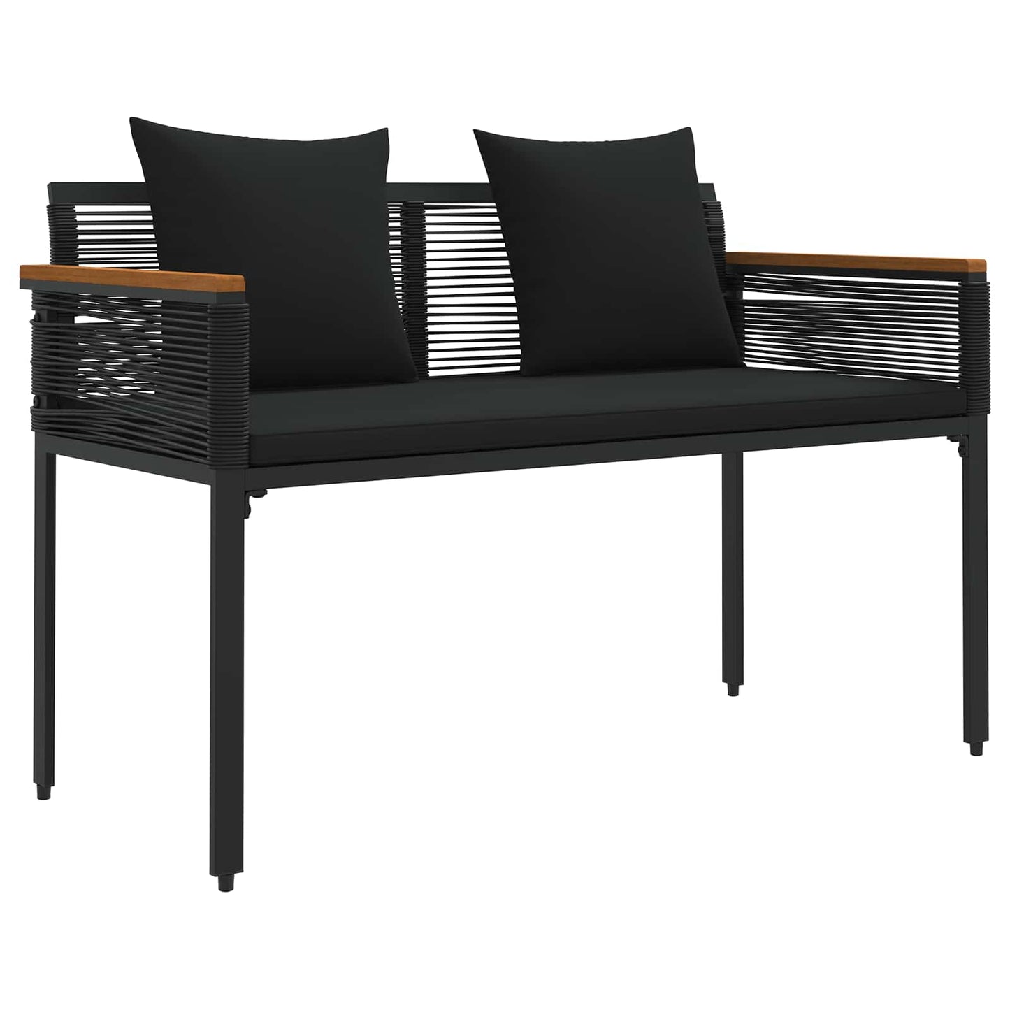 Outdoor Furniture Set with Cushion 4 pcs Black Poly Rattan