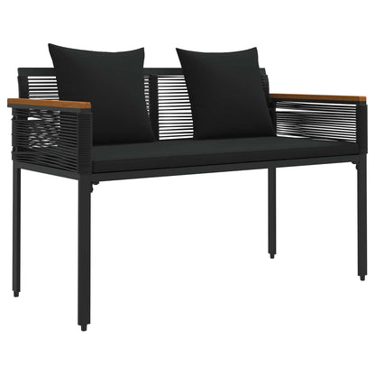Outdoor Furniture Set with Cushion 4 pcs Black Poly Rattan