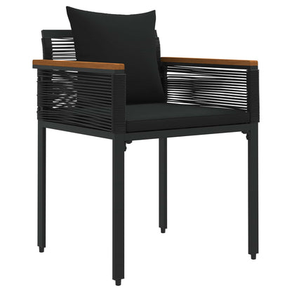 Outdoor Furniture Set with Cushion 4 pcs Black Poly Rattan