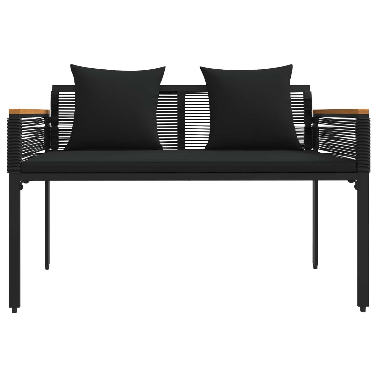 Outdoor Furniture Set with Cushion 4 pcs Black Poly Rattan