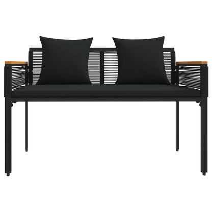 Outdoor Furniture Set with Cushion 4 pcs Black Poly Rattan
