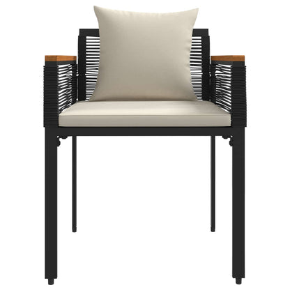 Outdoor Furniture Set Black and Cream White Poly Rattan