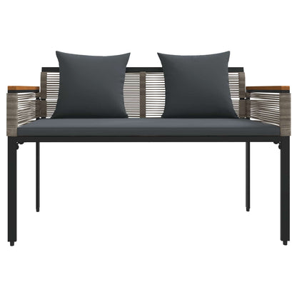Outdoor Furniture Set Grey and Dark Grey Poly Rattan