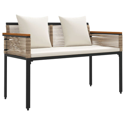 Outdoor Furniture Set Beige and Cream White Poly Rattan