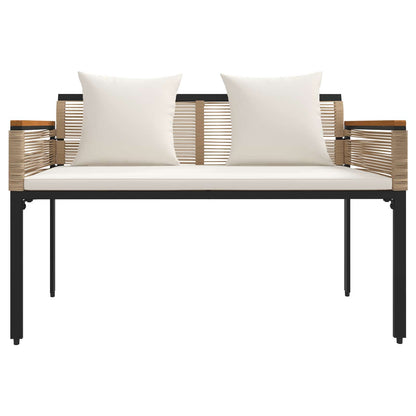 Outdoor Furniture Set Beige and Cream White Poly Rattan