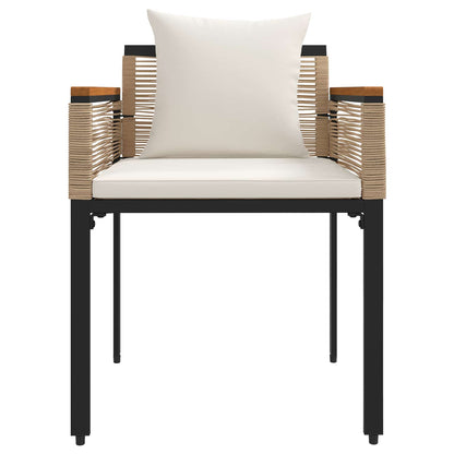 Outdoor Furniture Set Beige and Cream White Poly Rattan