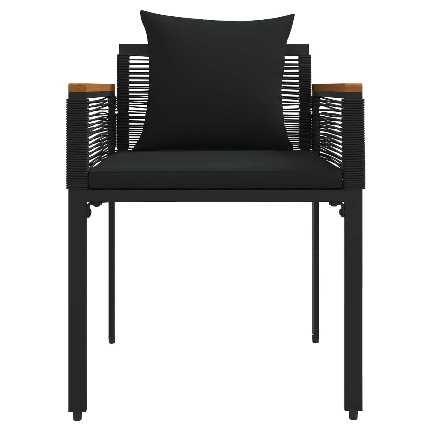 Outdoor Furniture Set with Cushion Black Poly Rattan