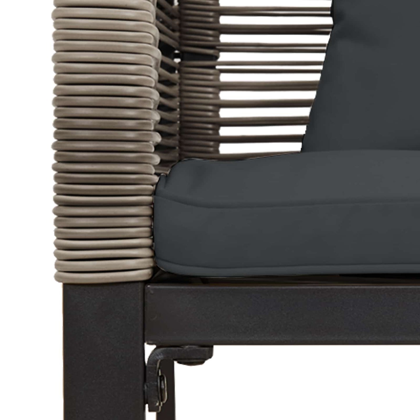 Outdoor Furniture Set Grey and Dark Grey Poly Rattan