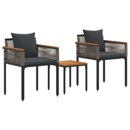 Outdoor Furniture Set Grey and Dark Grey Poly Rattan