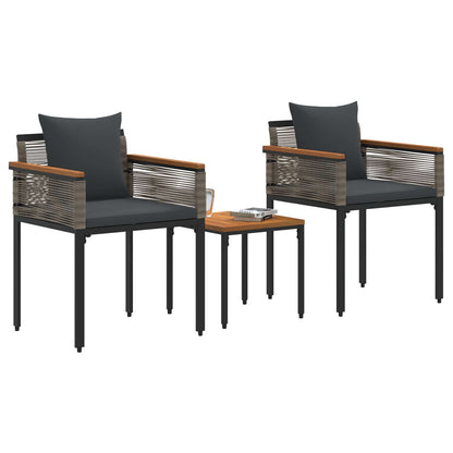 Outdoor Furniture Set Grey and Dark Grey Poly Rattan