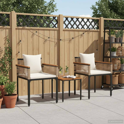 Outdoor Furniture Set Beige and Cream White Poly Rattan