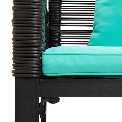 Outdoor Furniture Set Black and Turquoise Poly Rattan
