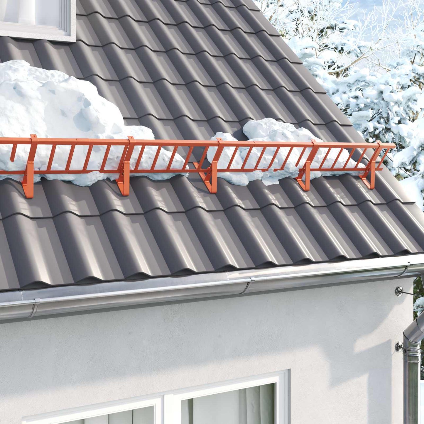 Snow Guard Support Red 29.5 x 3 x 34.5 cm Steel