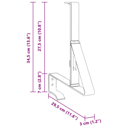 Snow Guard Support Red 29.5 x 3 x 34.5 cm Steel