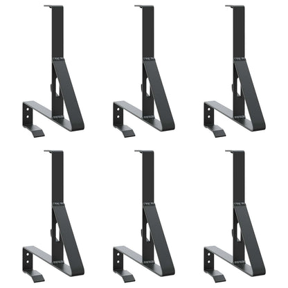 Snow Guard Support 6 pcs Black 29.5 x 3 x 34.5 cm Steel