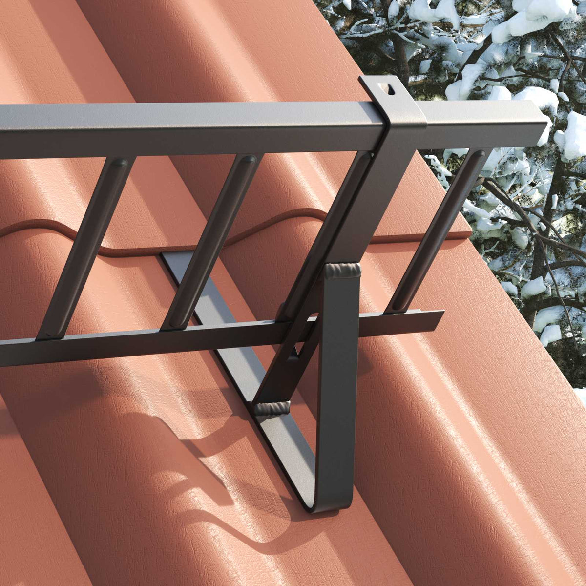 Roof Snow Guard Black 300 cm Steel