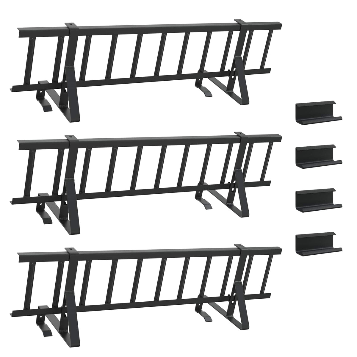 Roof Snow Guard Black 300 cm Steel
