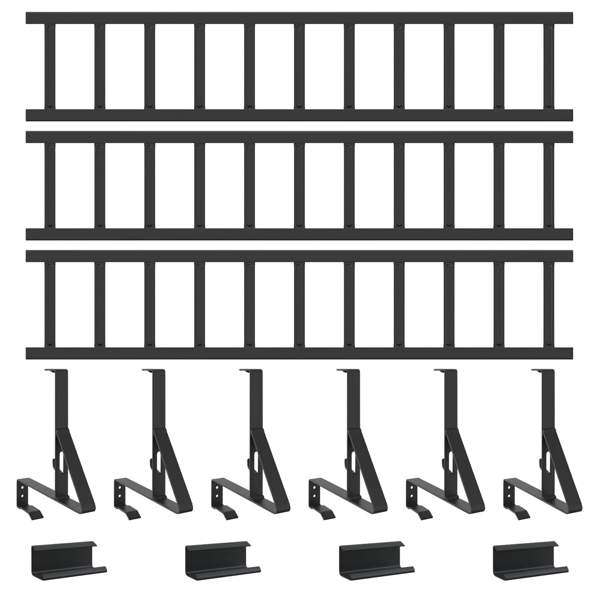 Roof Snow Guard Black 300 cm Steel
