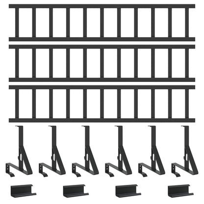 Roof Snow Guard Black 300 cm Steel