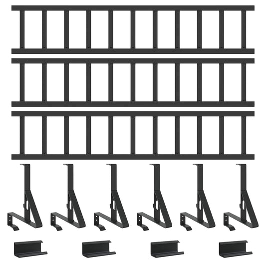 Roof Snow Guard Black 300 cm Steel