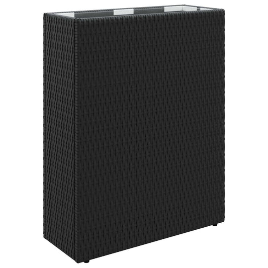 Tall Planter Black 55 x 22 x 70 cm Poly Rattan