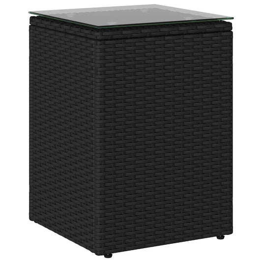 Side Table Black 35 x 35 x 70 cm Poly Rattan