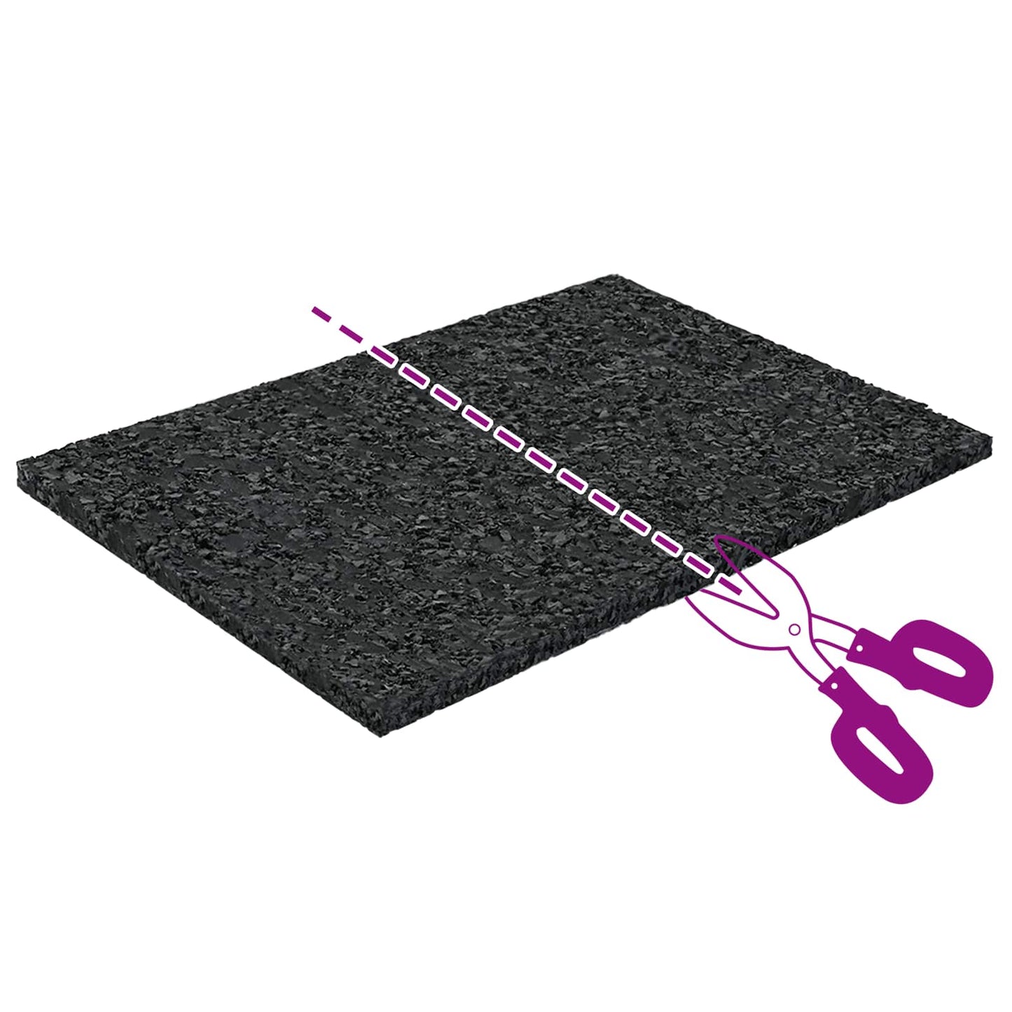 Rubber Granulate Patio Pad Black 6 x 9 x 0.3 cm Rubber