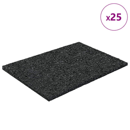 Rubber Granulate Patio Pad Black 6 x 9 x 0.3 cm Rubber