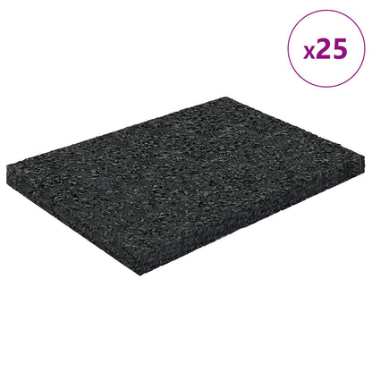 Rubber Granulate Patio Pad Black 6 x 9 x 0.6 cm Rubber