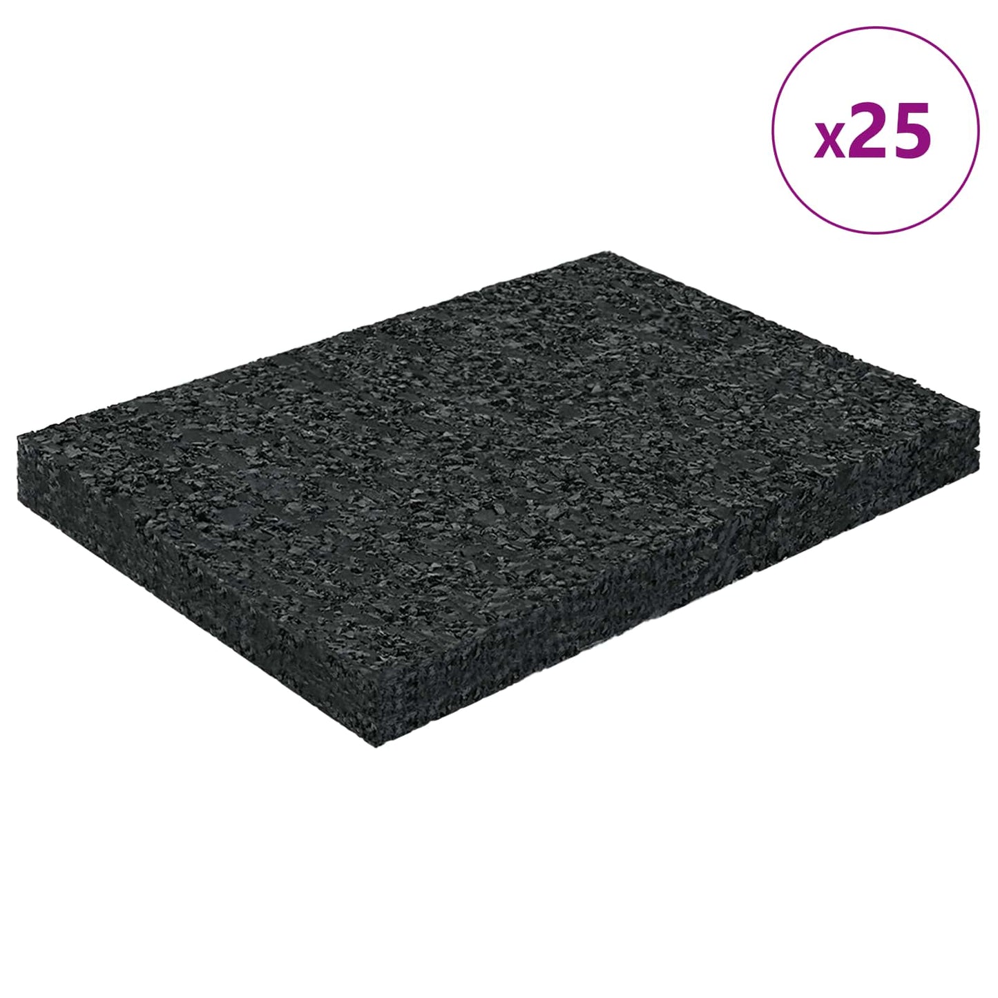 Rubber Granulate Patio Pad Black 6 x 9 x 0.8 cm Rubber