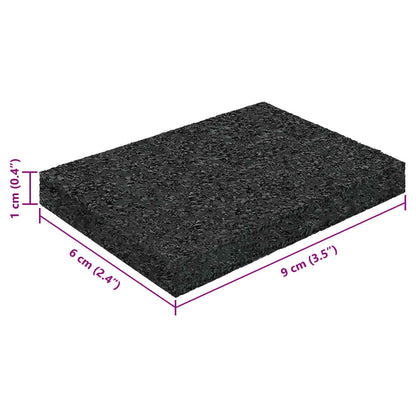 Rubber Granulate Patio Pad Black 6 x 9 x 1 cm Rubber