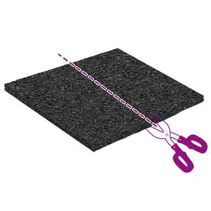 Rubber Granulate Patio Pad Black 9 x 9 x 0.3 cm Rubber