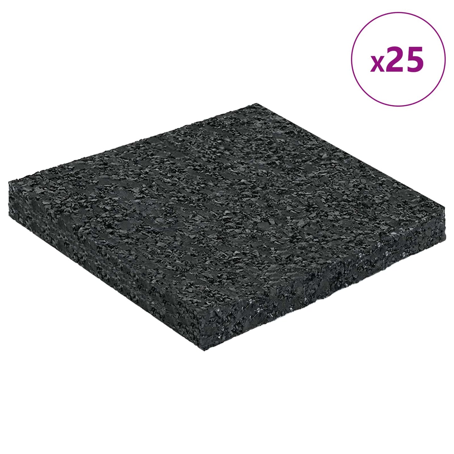 Rubber Granulate Patio Pad Black 9 x 9 x 0.8 cm Rubber