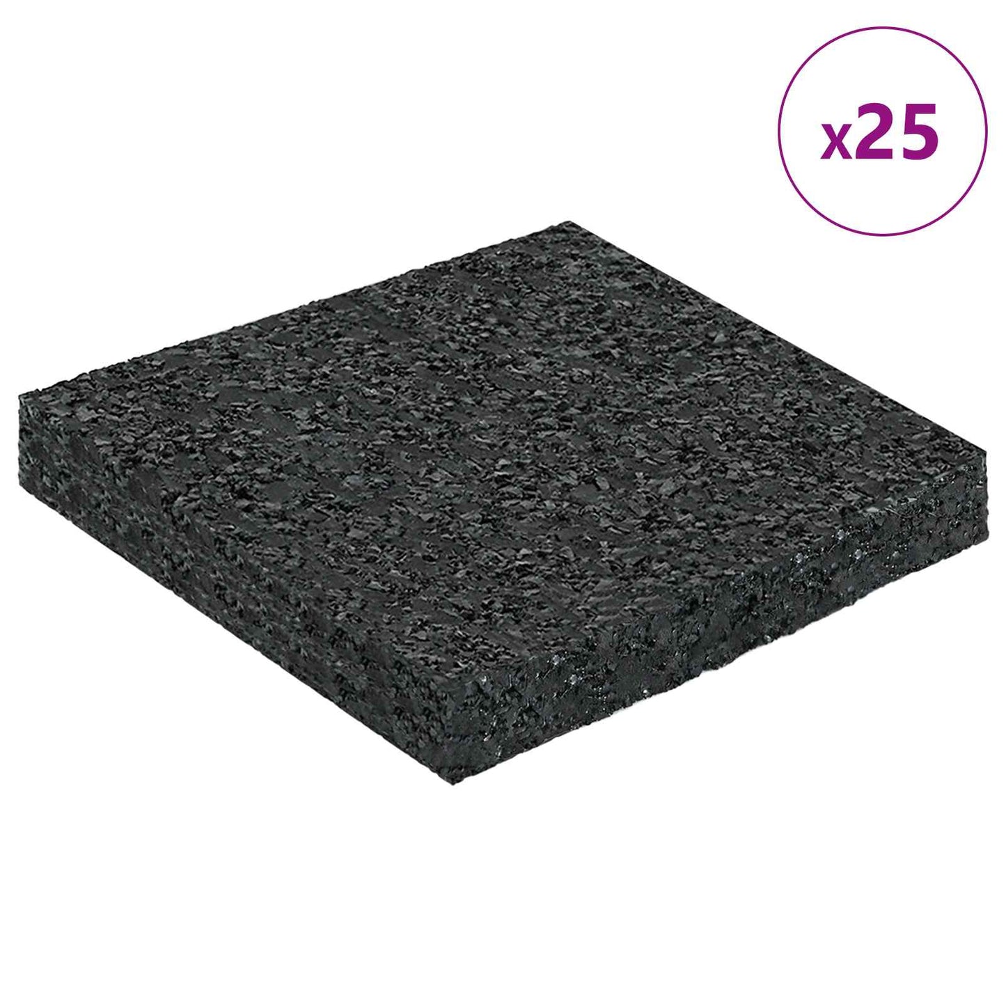 Rubber Granulate Patio Pad Black 9 x 9 x 1 cm Rubber