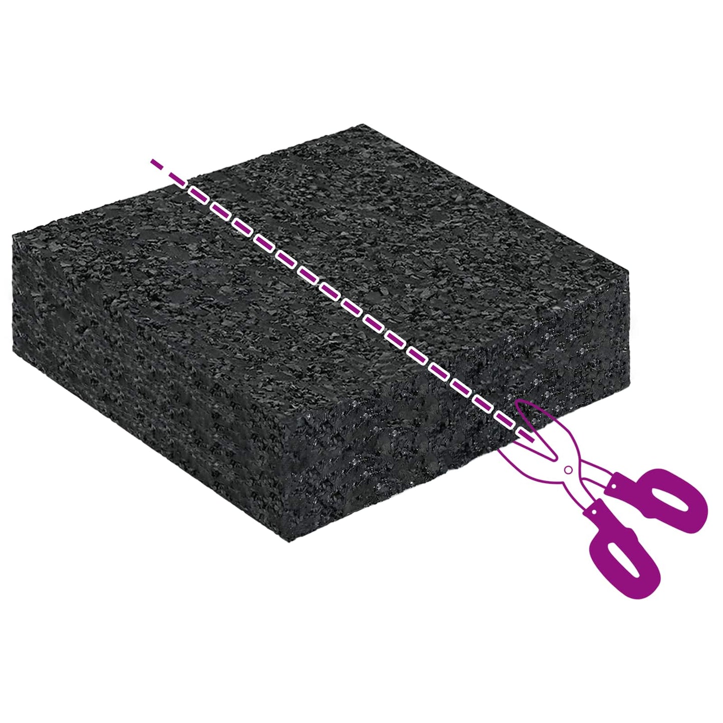 Rubber Granulate Patio Pad Black 9 x 9 x 2 cm Rubber