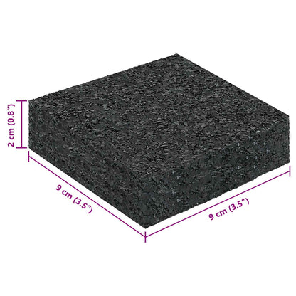 Rubber Granulate Patio Pad Black 9 x 9 x 2 cm Rubber
