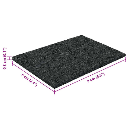 Rubber Granulate Patio Pad Black 6 x 9 x 0.3 cm Rubber