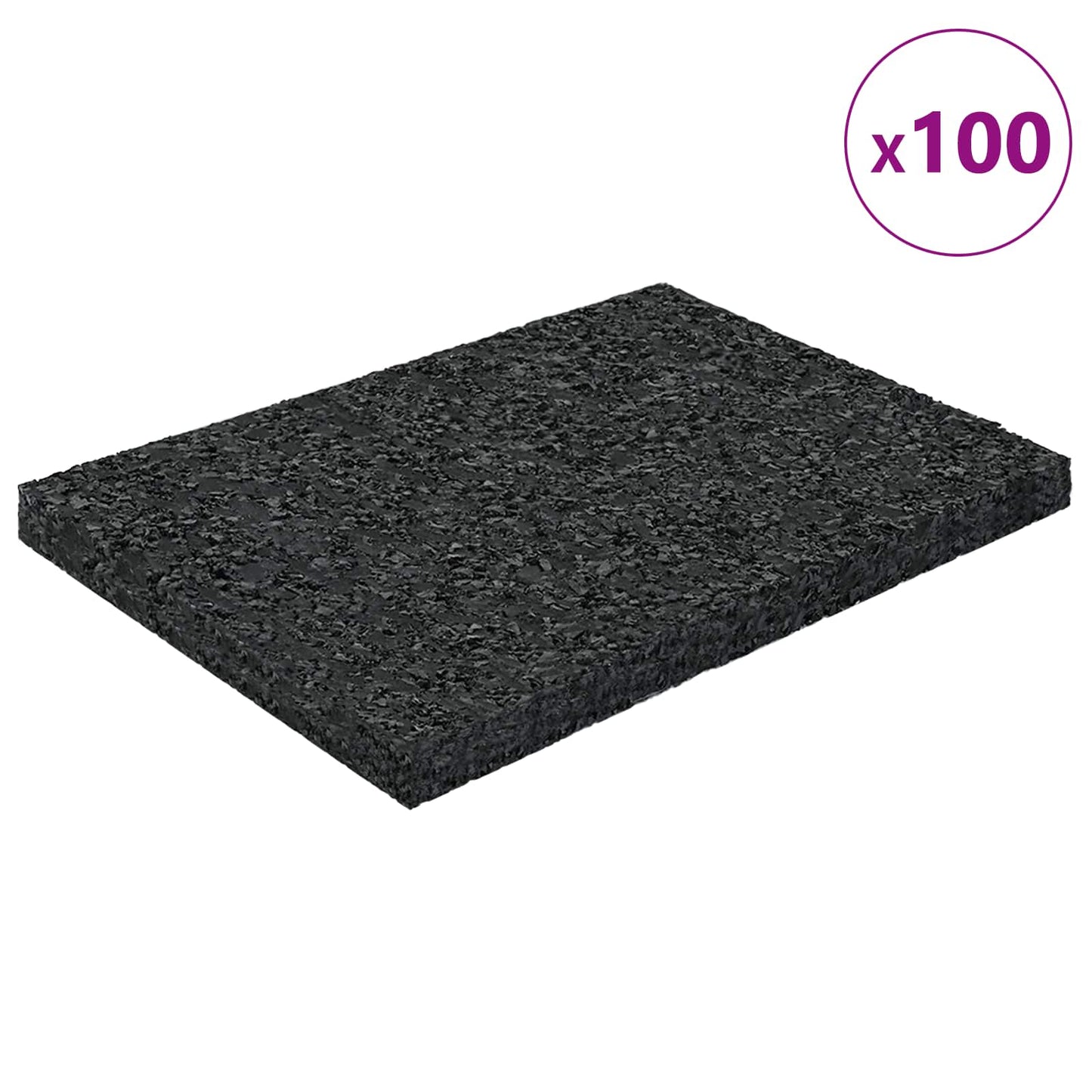 Rubber Granulate Patio Pad Black 6 x 9 x 0.6 cm Rubber