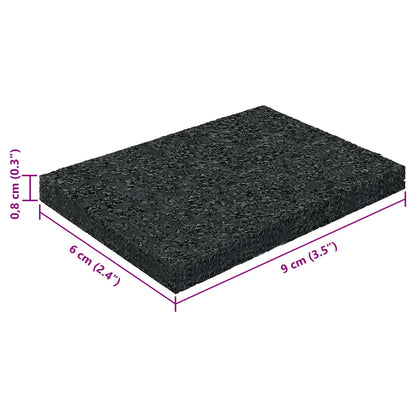 Rubber Granulate Patio Pad Black 6 x 9 x 0.8 cm Rubber