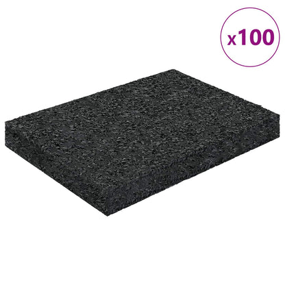 Rubber Granulate Patio Pad Black 6 x 9 x 1 cm Rubber