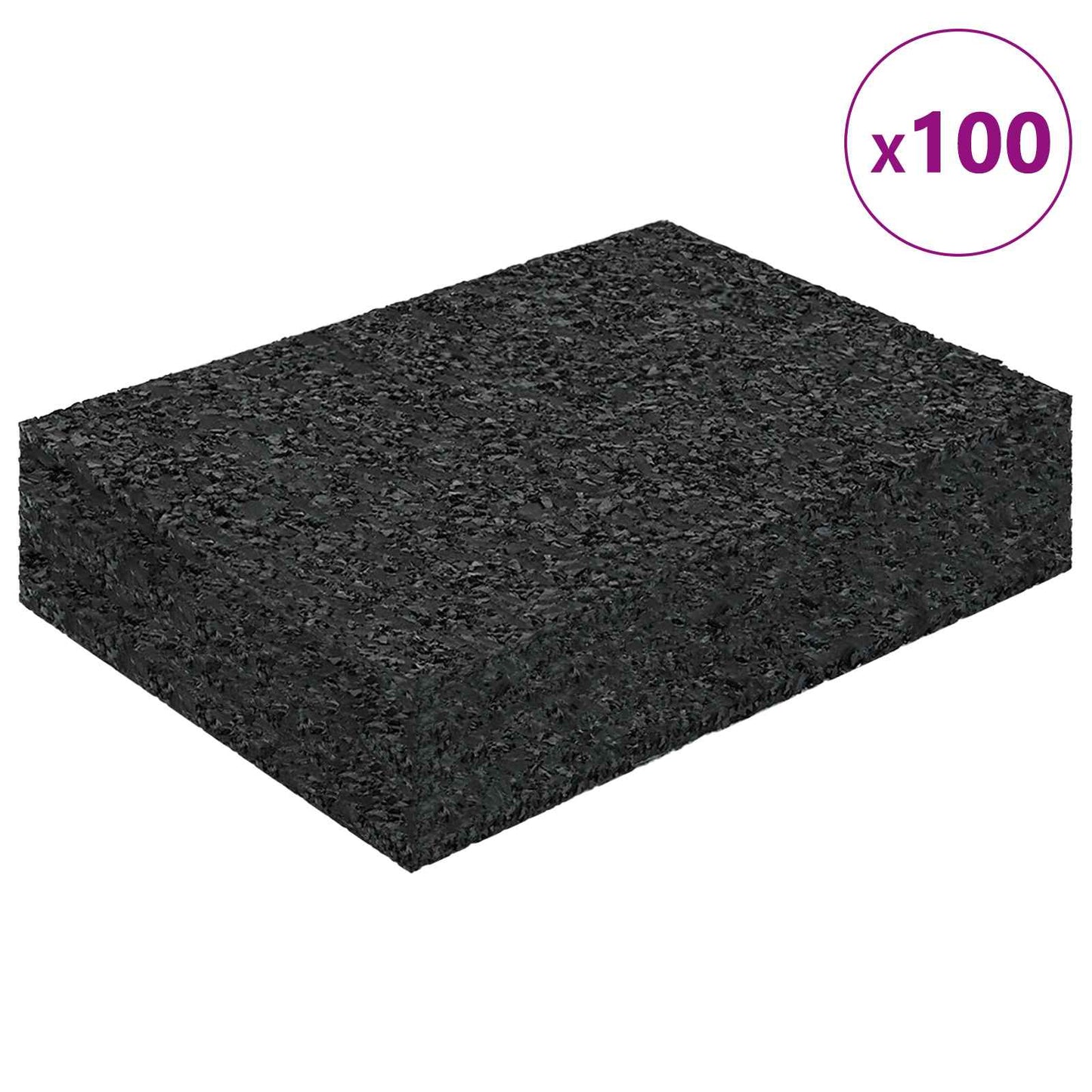 Rubber Granulate Patio Pad Black 6 x 9 x 2 cm Rubber