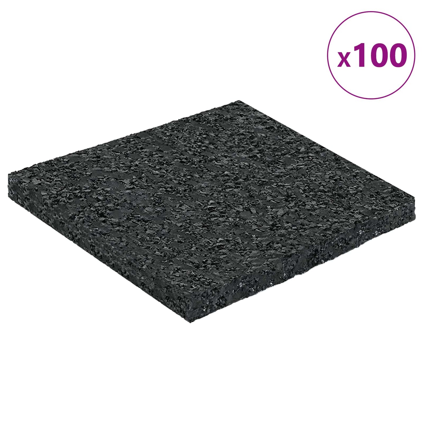 Rubber Granulate Patio Pad Black 9 x 9 x 0.6 cm Rubber