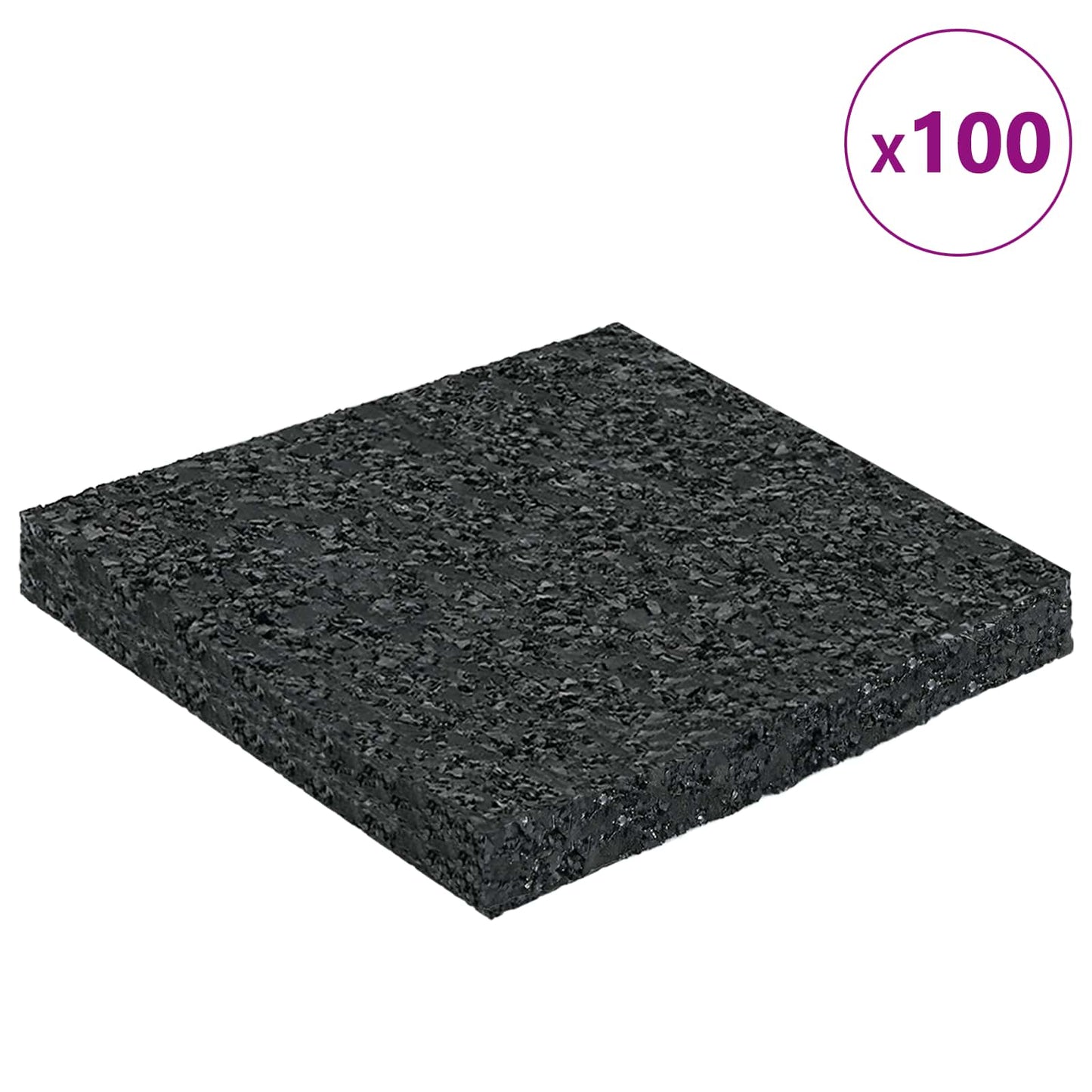 Rubber Granulate Patio Pad Black 9 x 9 x 0.8 cm Rubber