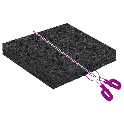 Rubber Granulate Patio Pad Black 9 x 9 x 1 cm Rubber