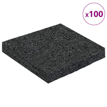 Rubber Granulate Patio Pad Black 9 x 9 x 1 cm Rubber