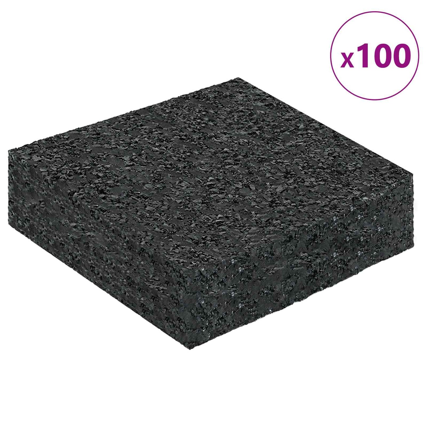 Rubber Granulate Patio Pad Black 9 x 9 x 2 cm Rubber